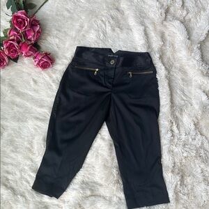 Y2K Black Satin Capri Pants